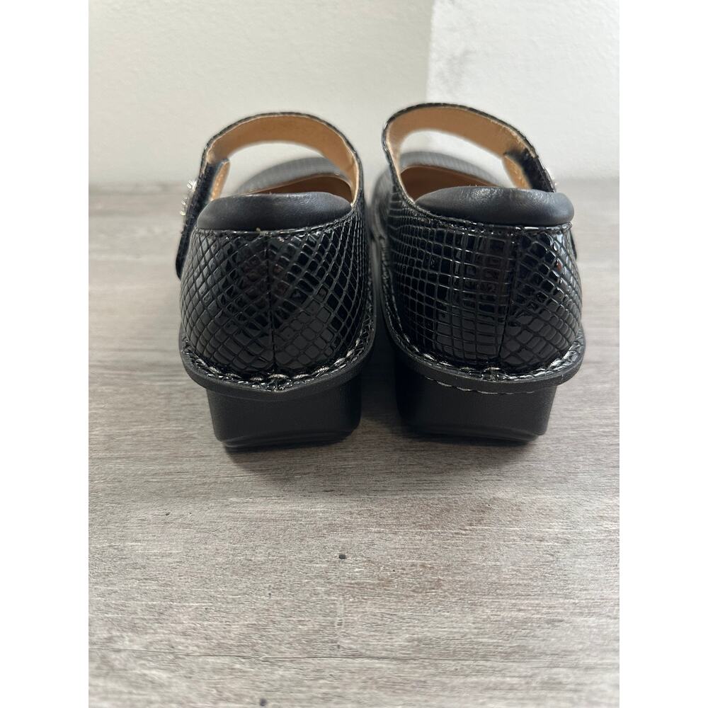 Alegria Paloma Textured Leather Mary Jane Shoes Black Size 41/11 - Picture 4 of 6